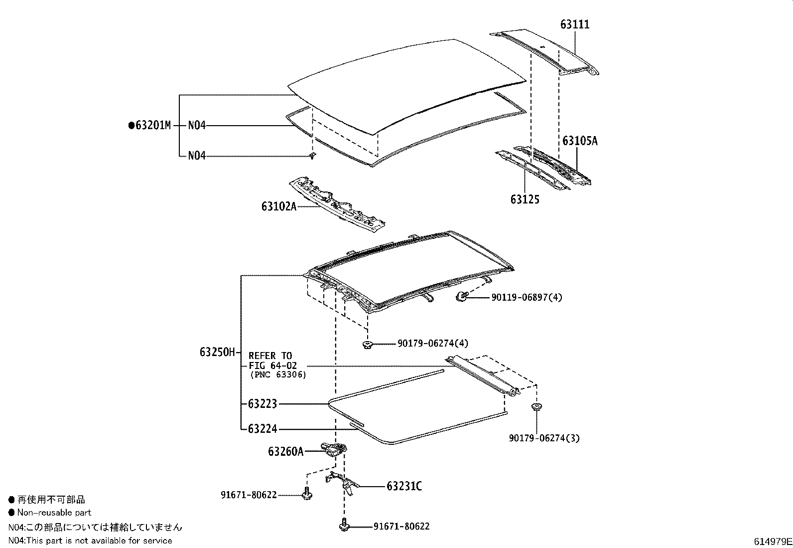 63111-78020 PANEL, ROOF product image