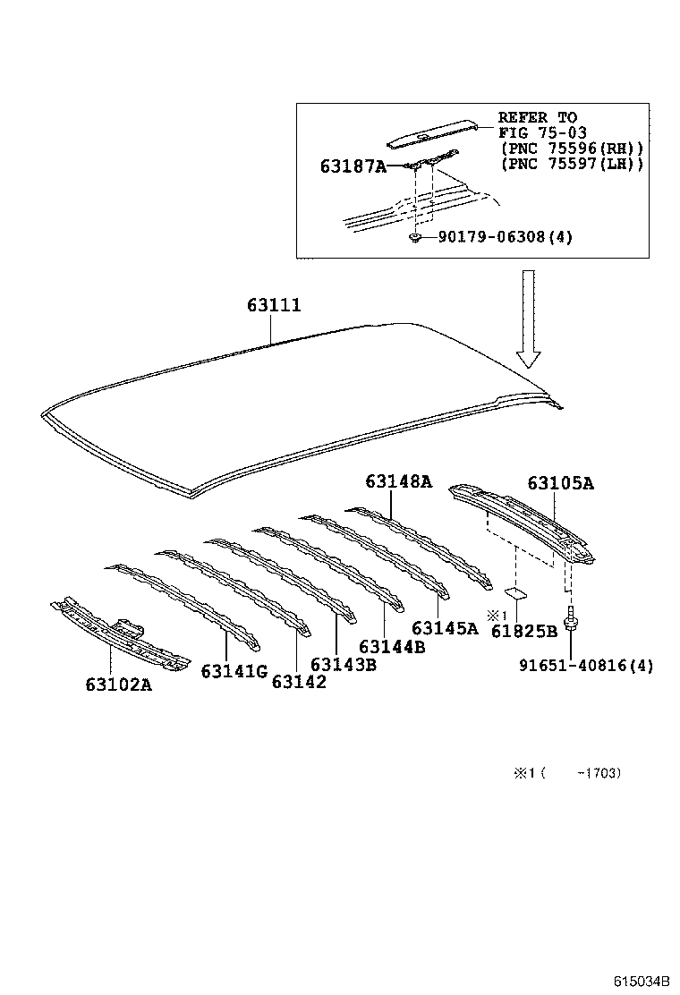 63102-52240 PANEL SUB-ASSY, WINDSHIELD HEADER product image