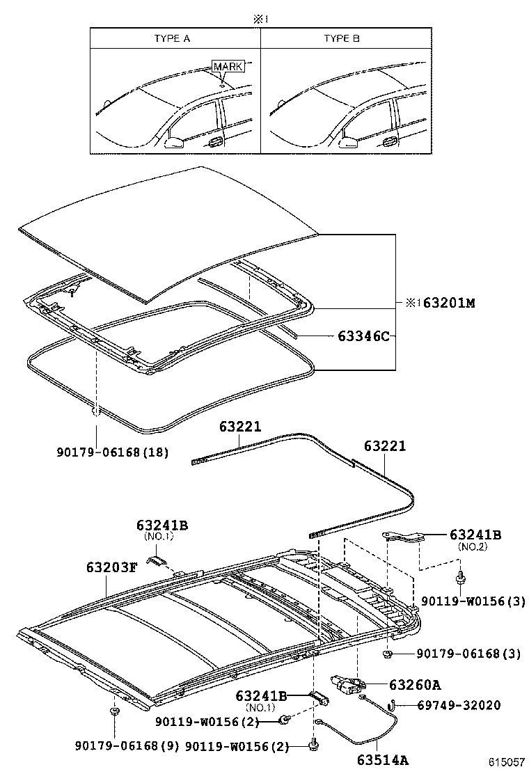 63111-0F100 PANEL, ROOF product image
