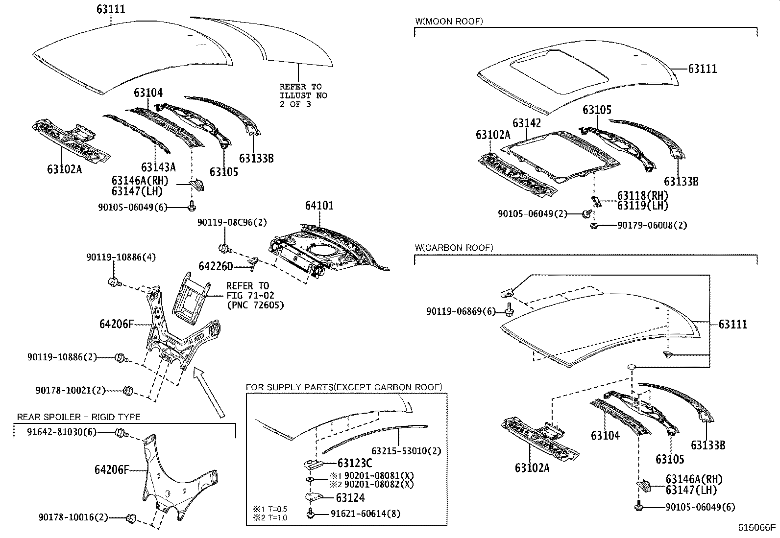 Toyota 63101-24110 PANEL, ROOF