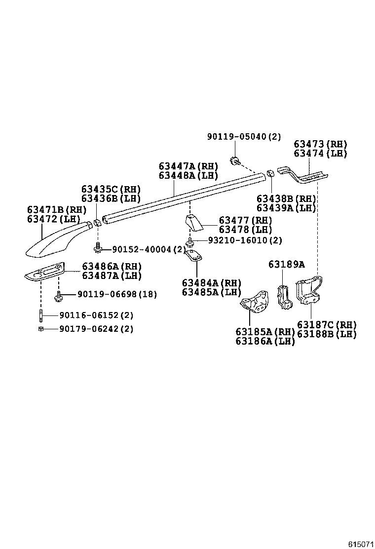 63141-21020 REINFORCEMENT, ROOF PANEL, CENTER product image