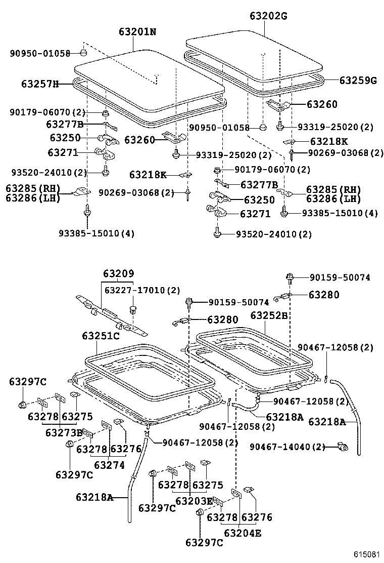 63241-42010 BRACKET, SLIDING ROOF HOUSING FRONT MOUNTING, RH product image