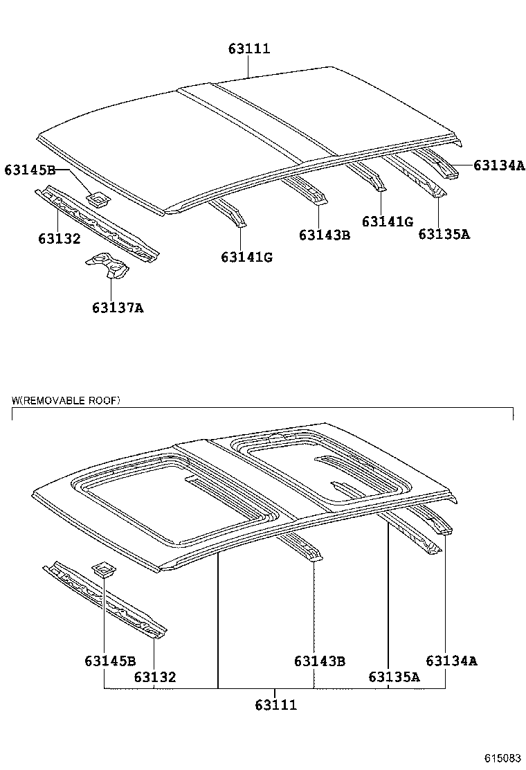 63241-42010 BRACKET, SLIDING ROOF HOUSING FRONT MOUNTING, RH product image