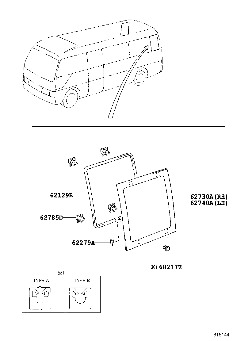 62785-36010 SPACER, QUARTER WINDOW GLASS product image