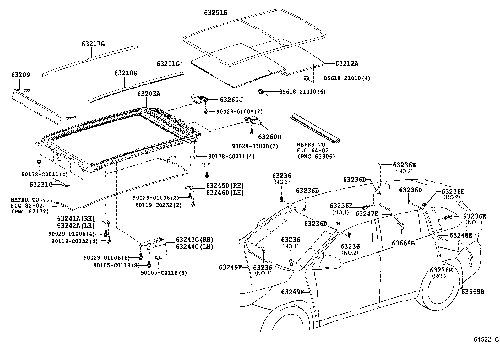 63103-0E050 REINFORCEMENT SUB-ASSY, ROOF PANEL product image