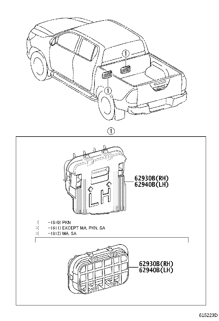 Toyota 62930-0K092 DUCT ASSY, QUARTER VENT, RH