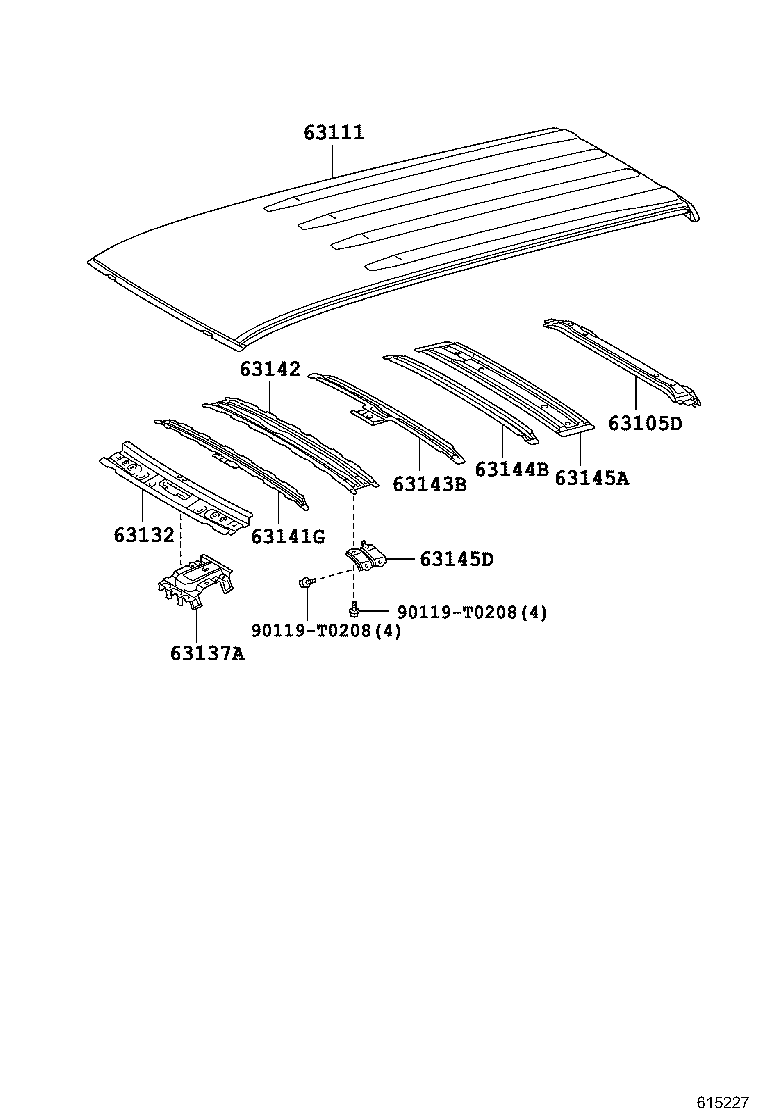 63470-0K070 RACK ASSY, ROOF, LH product image