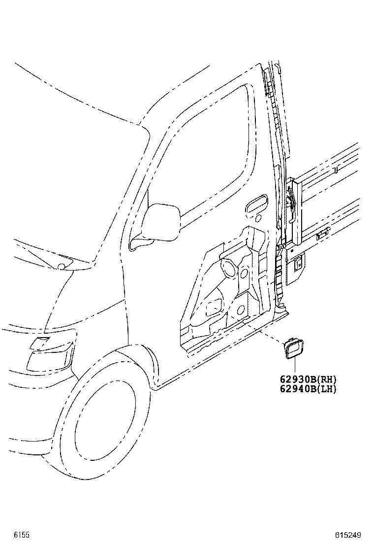 62930-BZ040 DUCT ASSY, QUARTER VENT, RH product image