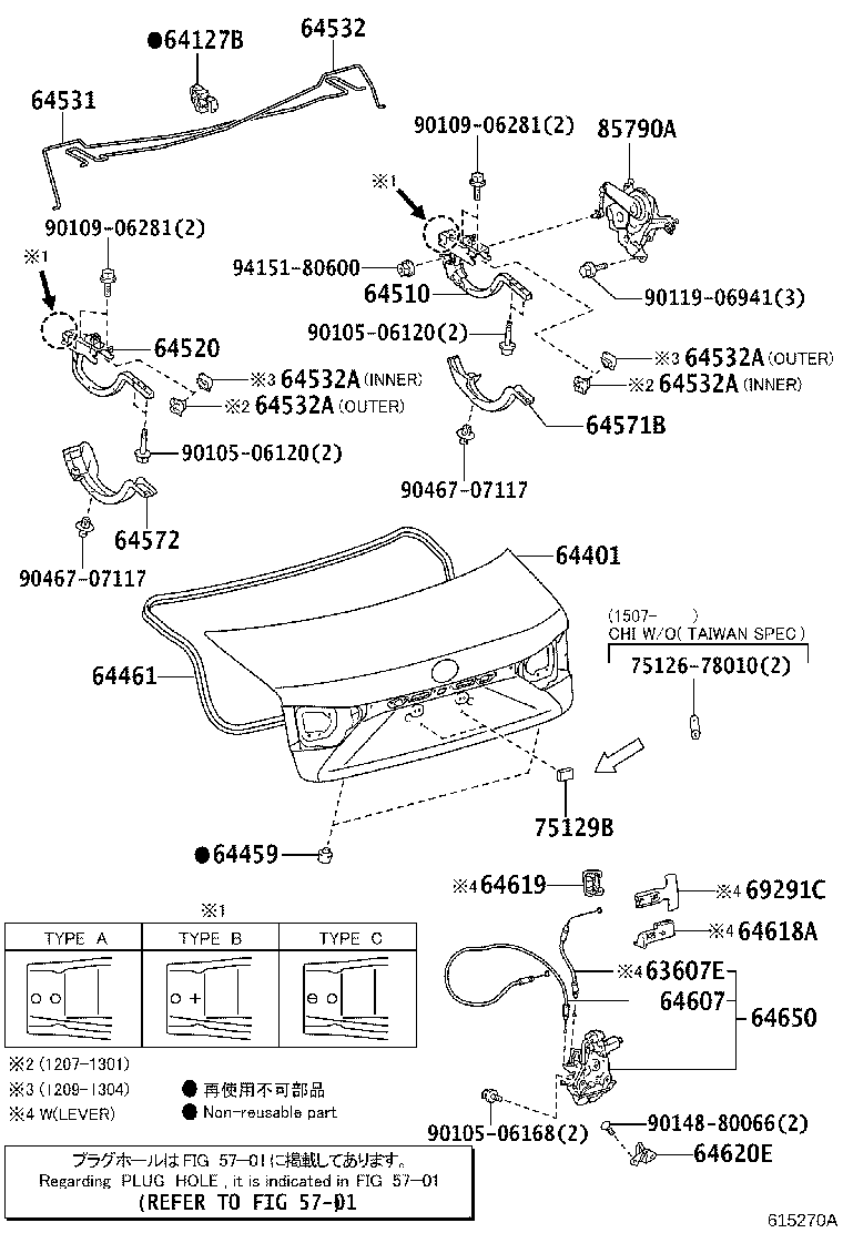 64401-33710 PANEL SUB-ASSY, LUGGAGE COMPARTMENT DOOR product image