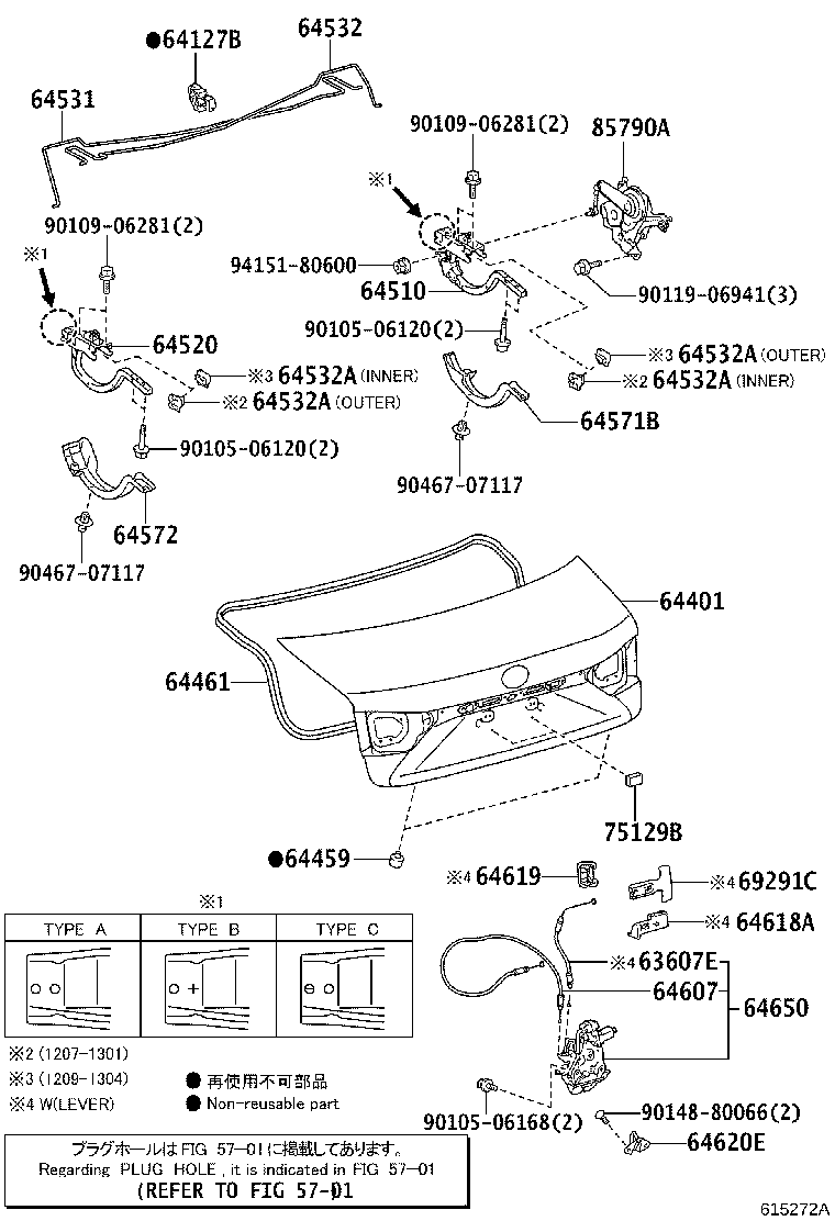 64401-33650 PANEL SUB-ASSY, LUGGAGE COMPARTMENT DOOR product image
