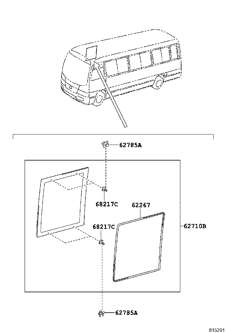 62011-0S030 FRAME SUB-ASSY, FRONT SIDE WINDOW, OUTER RH product image