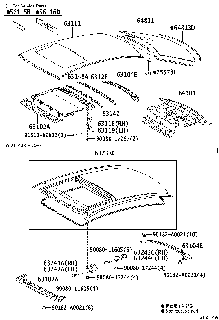 Toyota 64101-06370 PANEL SUB-ASSY, UPPER BACK