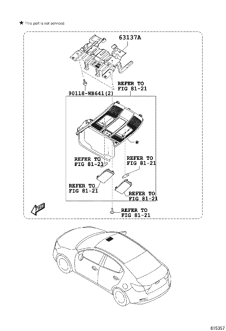 63133-WB002 REINFORCEMENT SUB-ASSY, ROOF PANEL, REAR product image