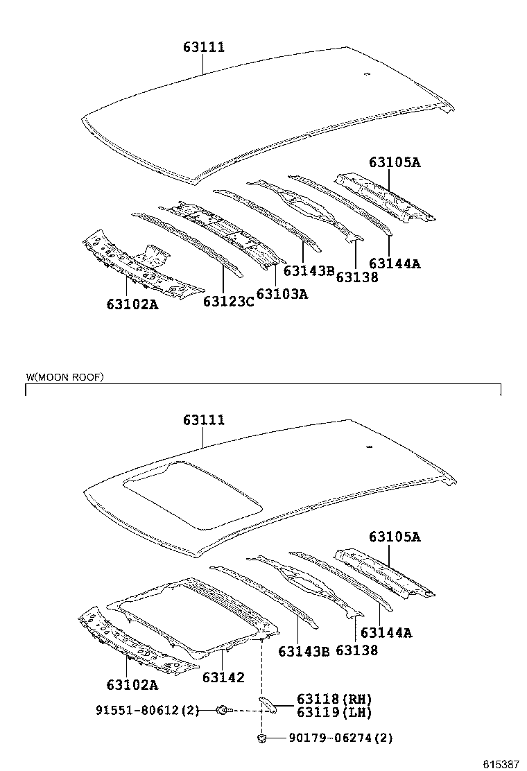 63111-48280 PANEL, ROOF product image