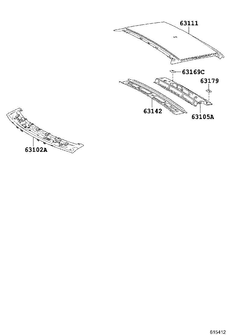 63241-0E080 BRACKET, SLIDING ROOF HOUSING FRONT MOUNTING, RH product image