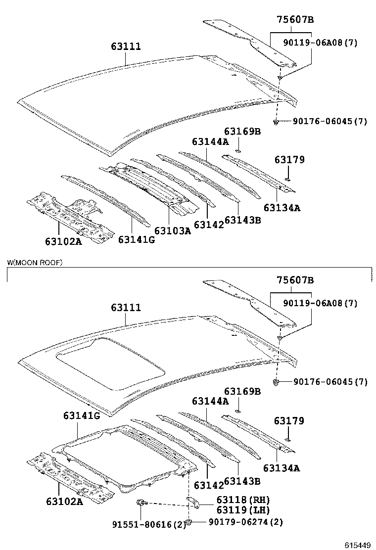 63201-47121 GLASS SUB-ASSY, SLIDING ROOF product image