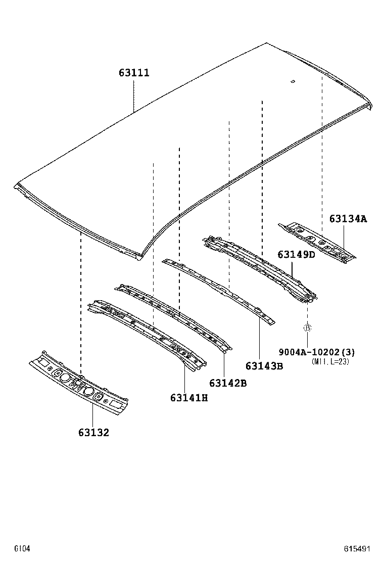 63111-BZ260 PANEL, ROOF product image