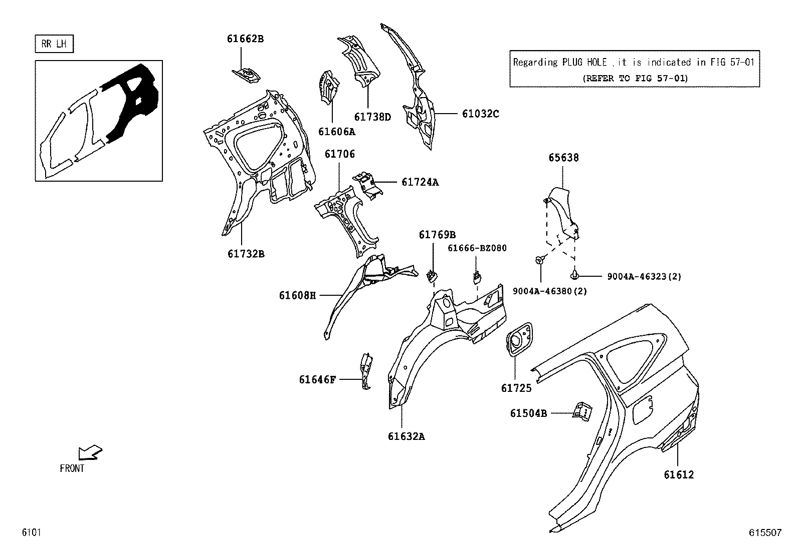 61311-BZ250 PILLAR, CENTER BODY, OUTER RH product image