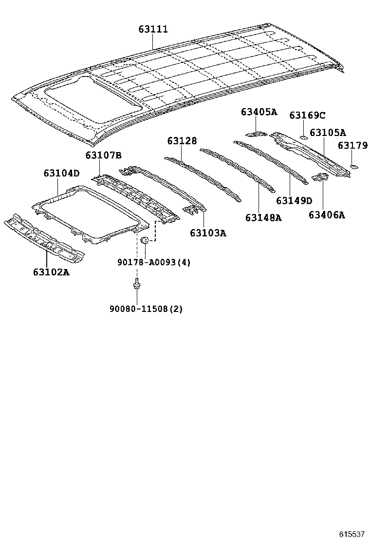 63111-08060 PANEL, ROOF product image