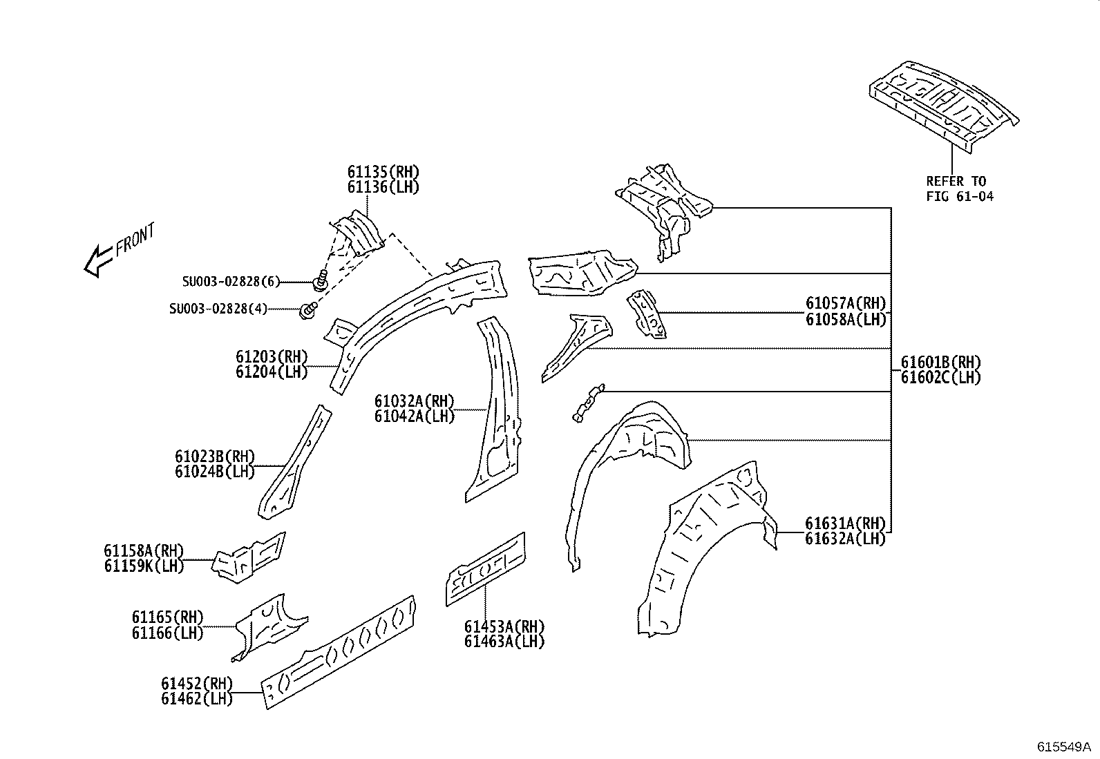 Toyota SU003-07978 LINER, REAR WHEEL HOUSE, LH