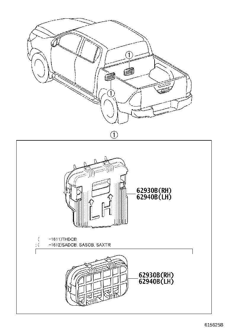 62940-0K210 DUCT ASSY, QUARTER VENT, LH product image