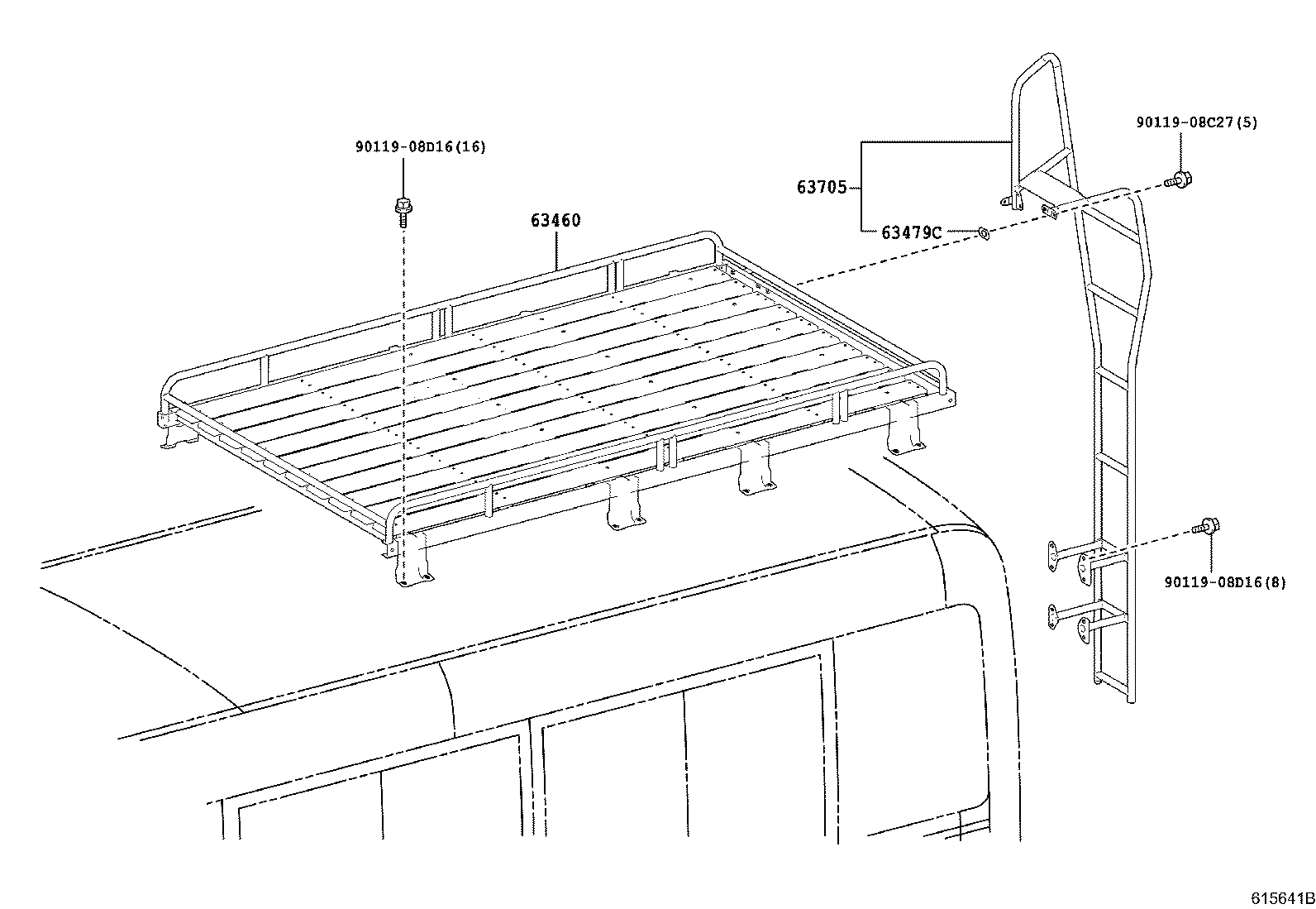 63103-36040 REINFORCEMENT SUB-ASSY, ROOF PANEL, REAR product image