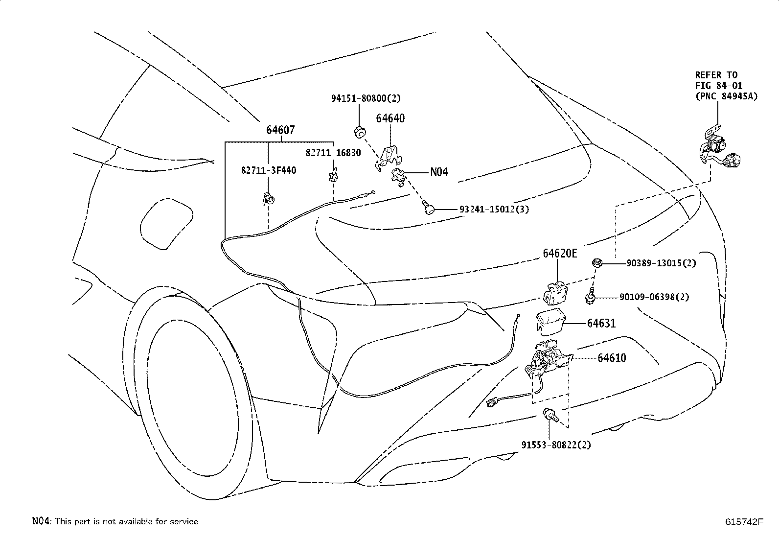 64443-11010-B2 HOUSING, LUGGAGE COMPARTMENT DOOR product image