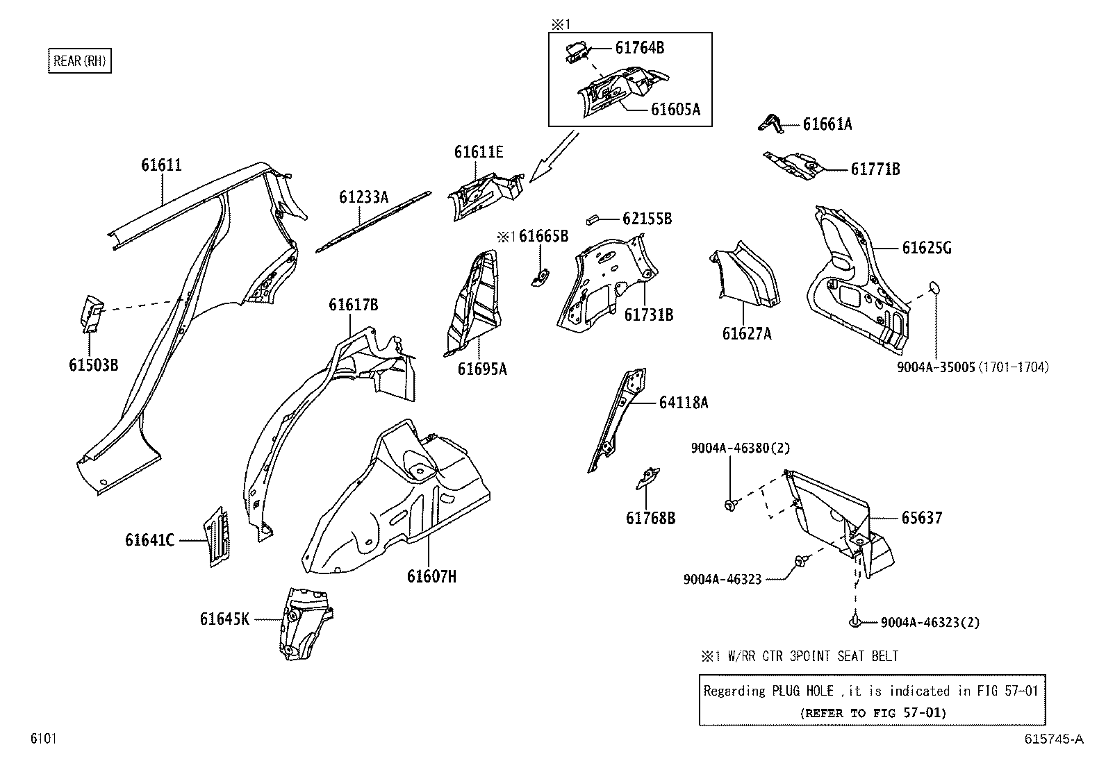 61202-BZ050 RAIL SUB-ASSY, ROOF SIDE, LH product image