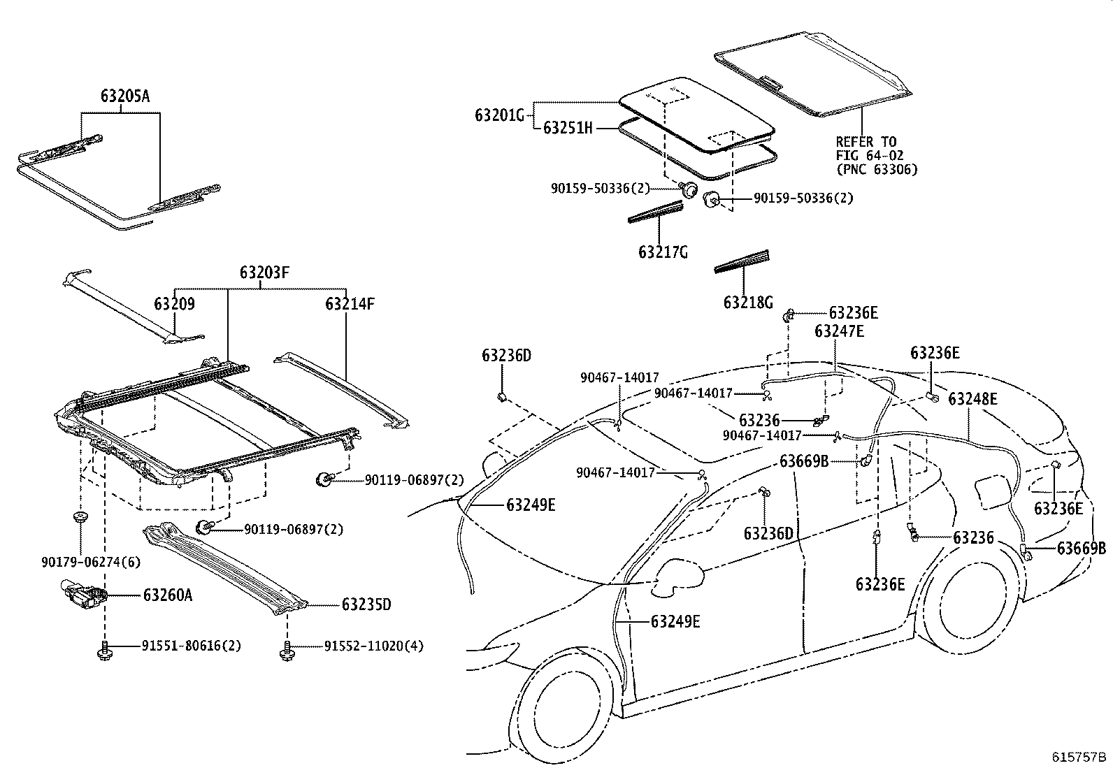 63201-33320 GLASS SUB-ASSY, SLIDING ROOF product image