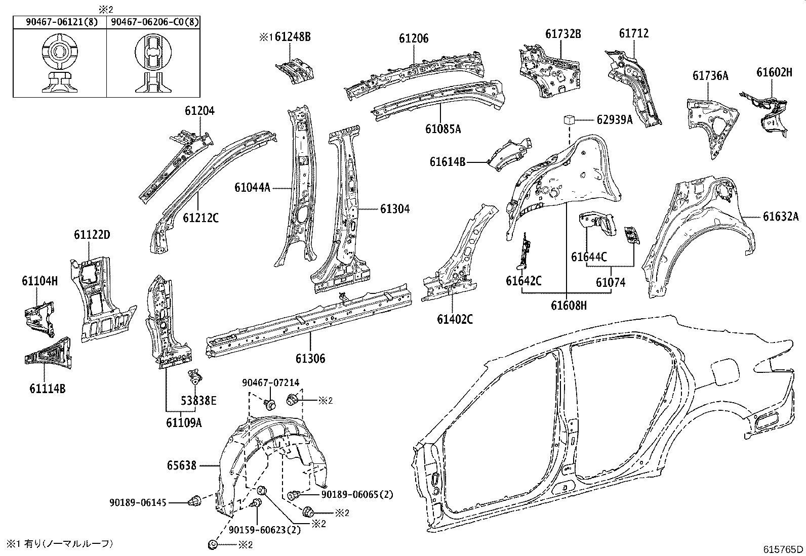 61411-33080 PANEL, ROCKER, OUTER RH product image