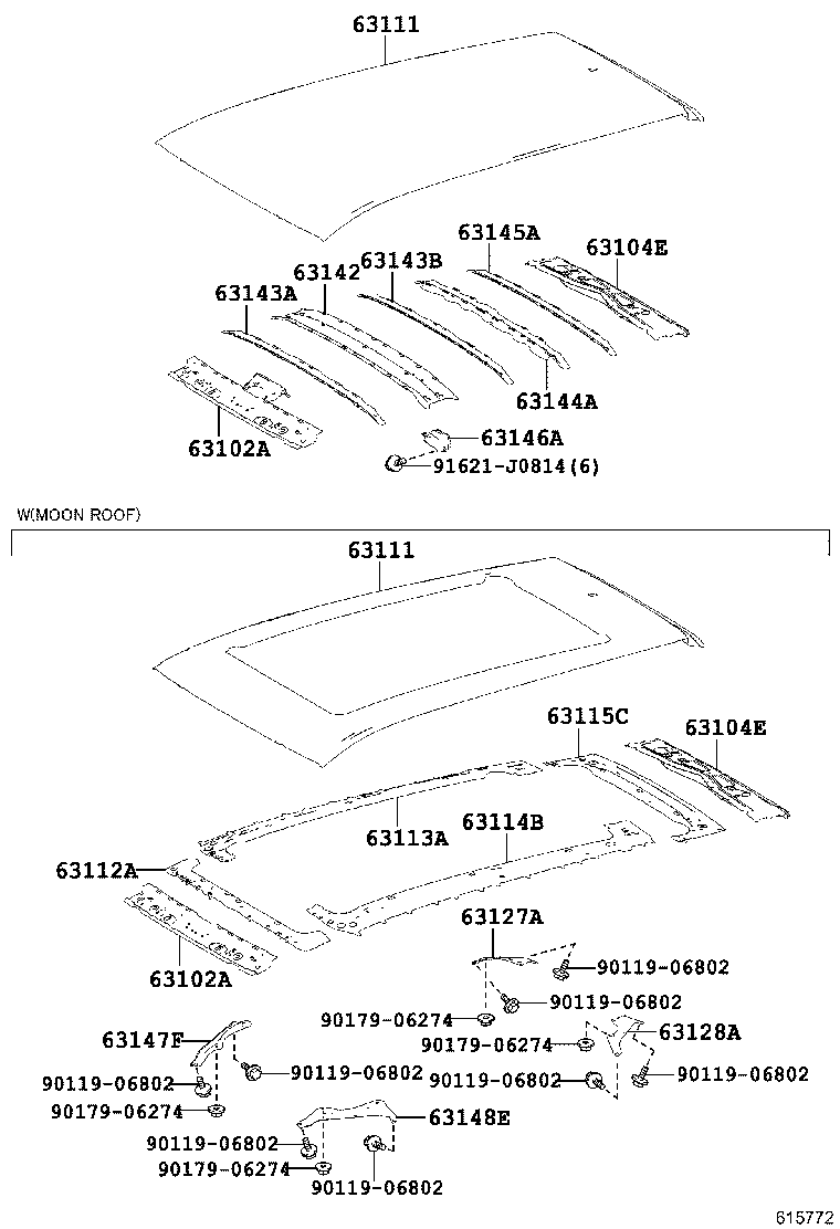 63111-48190 PANEL, ROOF product image