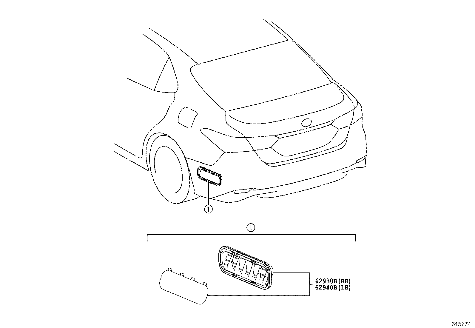 62940-06120 DUCT ASSY, QUARTER VENT, RH product image