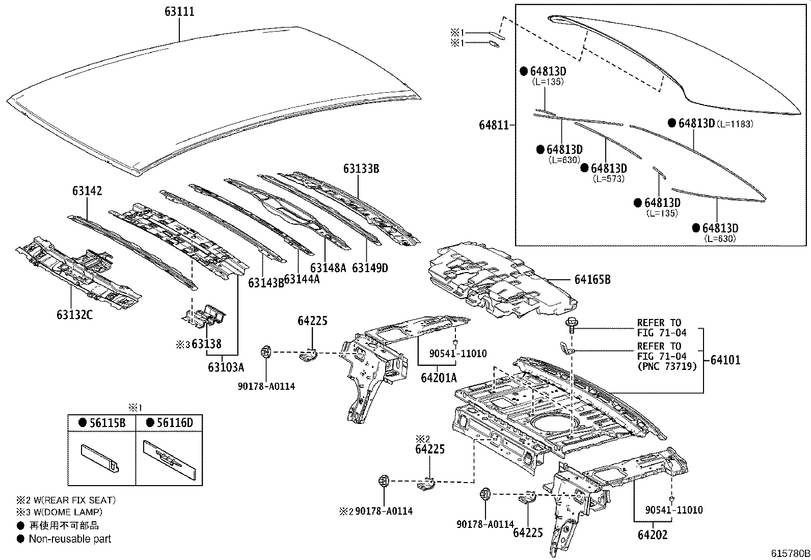 Toyota 63128-06010 REINFORCEMENT, ROOF PANEL, NO.3