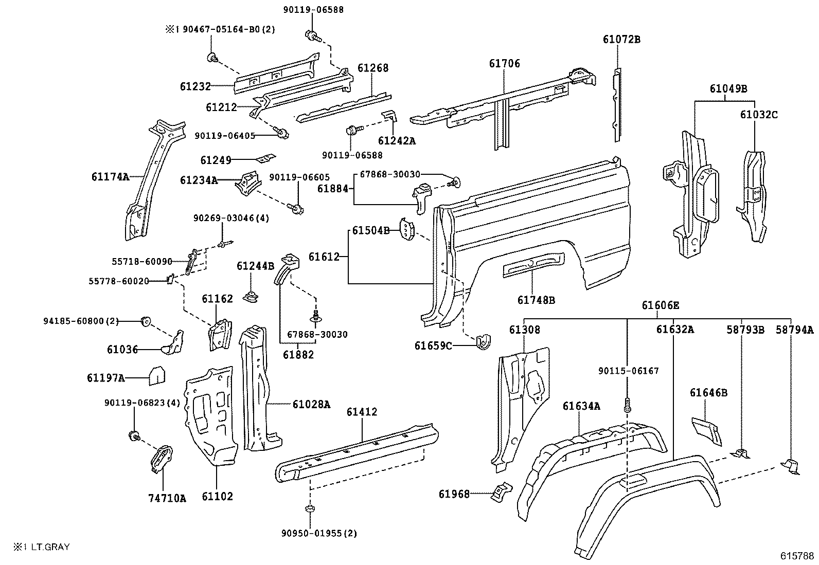 61631-60091 PANEL, QUARTER WHEEL HOUSE, OUTER RH product image