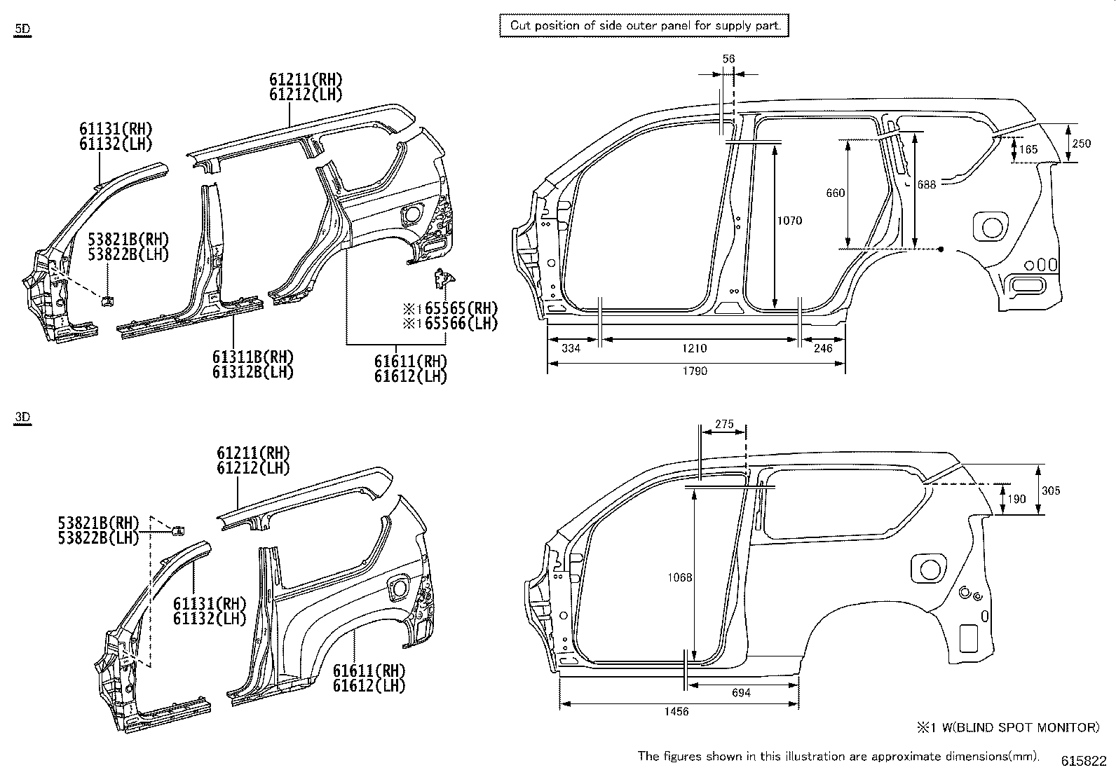 61631-60921 PANEL, QUARTER WHEEL HOUSE, OUTER RH product image