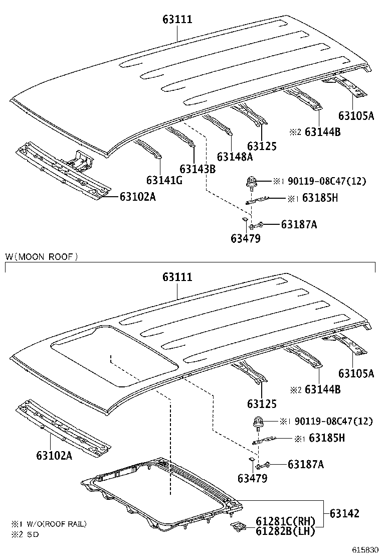 63203-60111 HOUSING SUB-ASSY, SLIDING ROOF product image