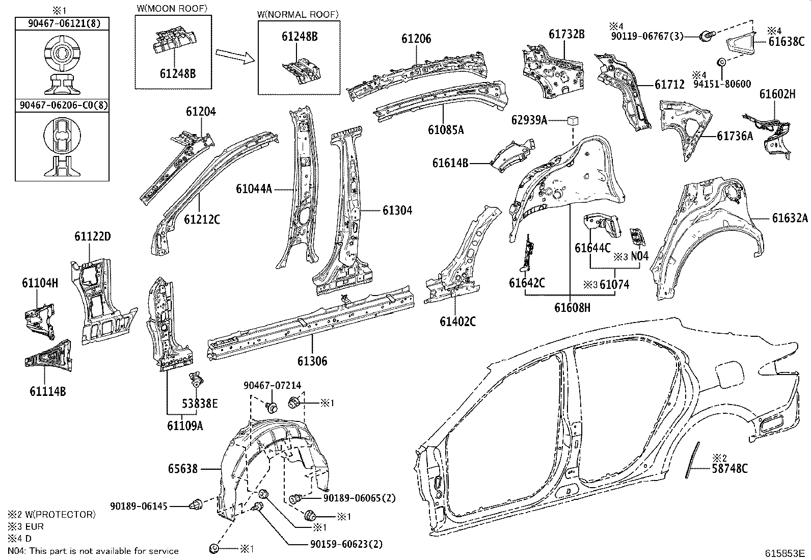 61601-06370 PANEL, QUARTER, RH product image