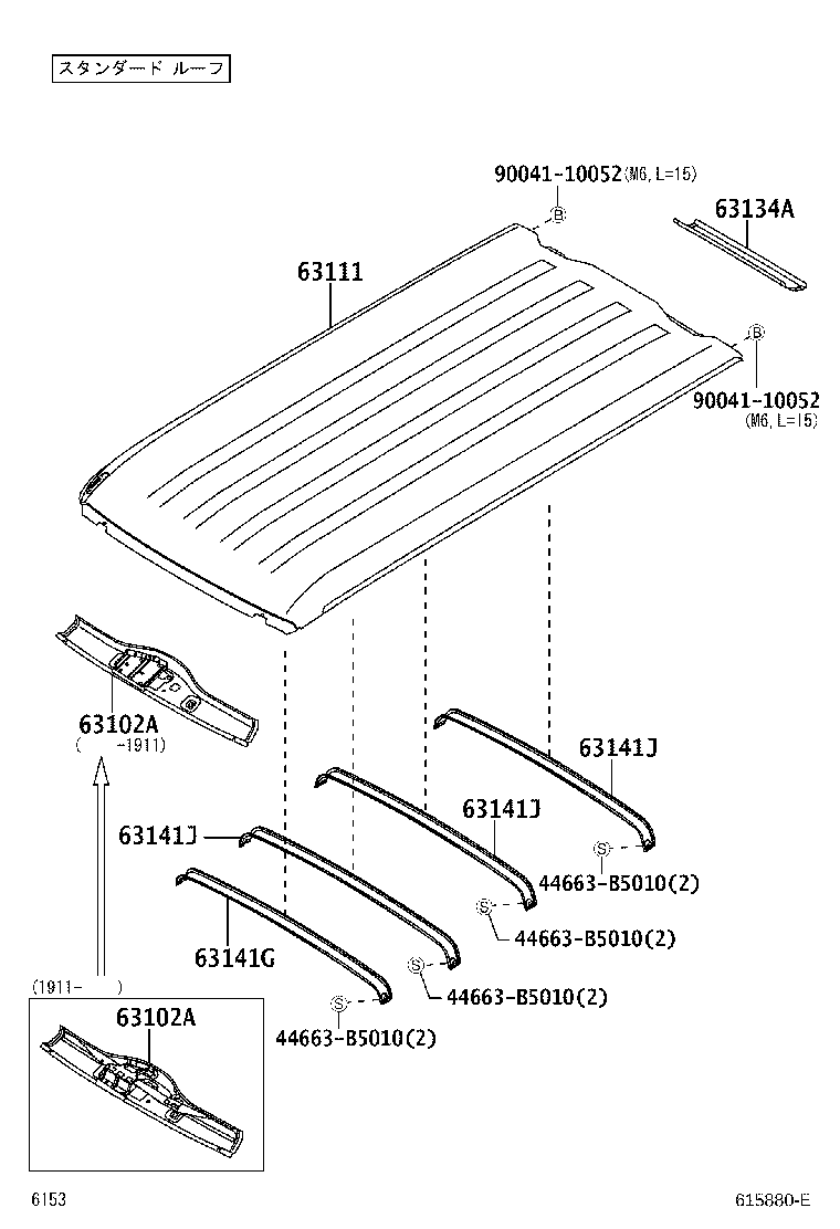 63141-B5010 REINFORCEMENT, ROOF PANEL, NO.1 product image