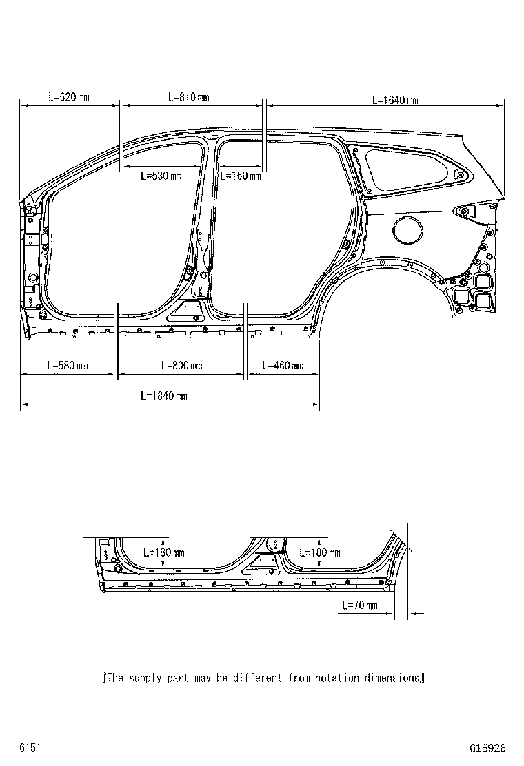 61346-BZ150 PILLAR, CENTER BODY, INNER LOWER LH product image