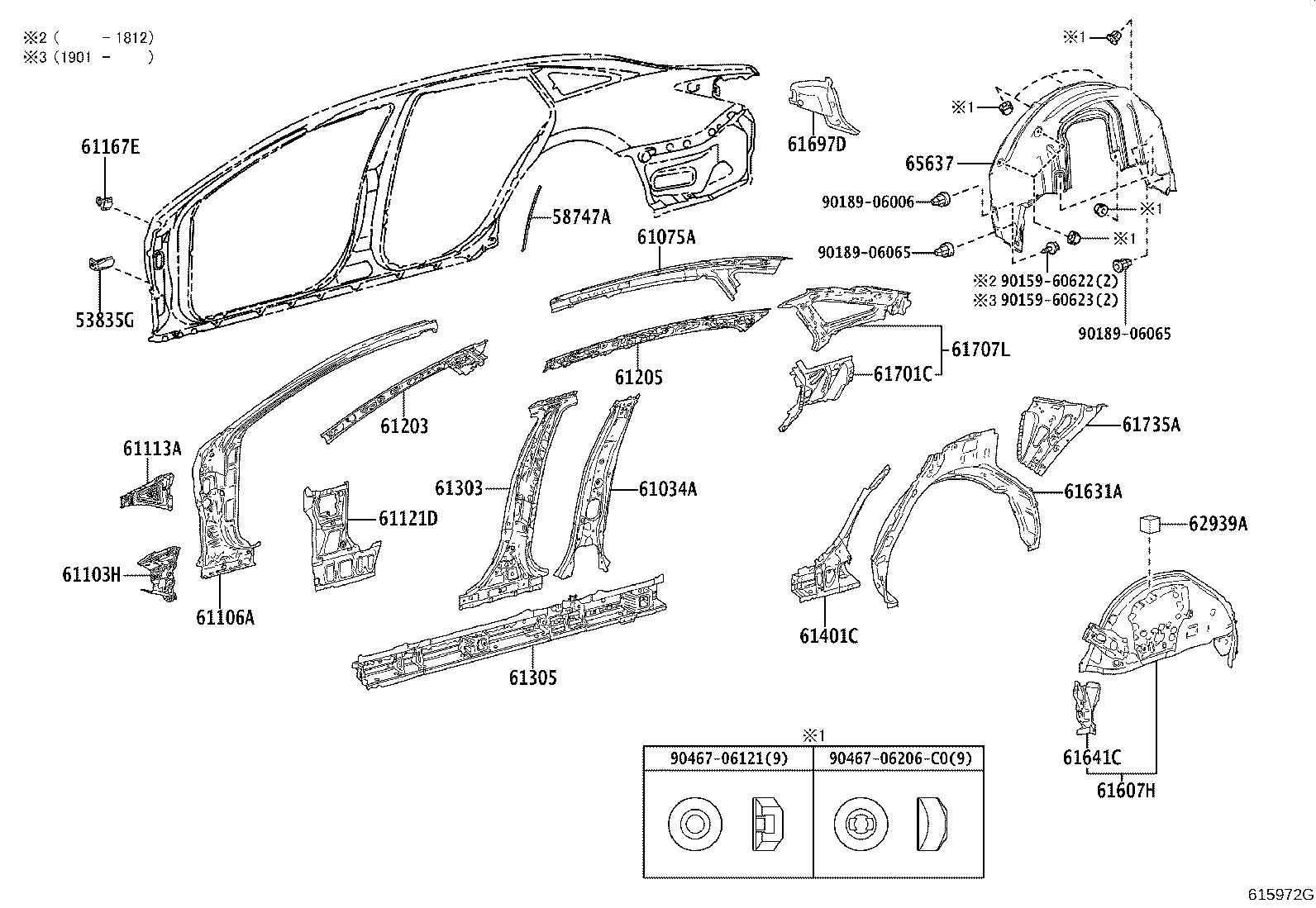 Toyota 61602-07100 PANEL, QUARTER, LH