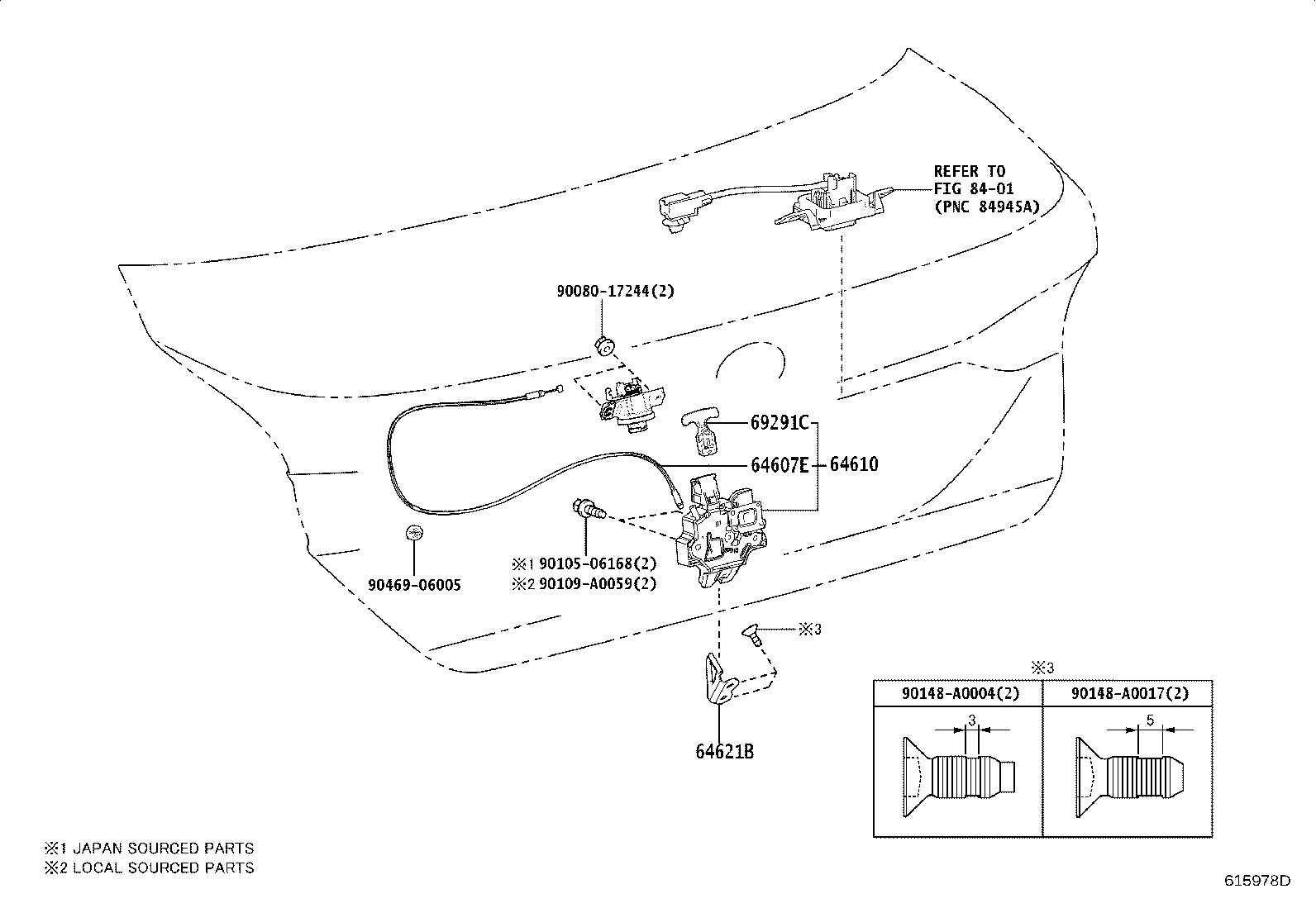 64401-07230 PANEL SUB-ASSY, LUGGAGE COMPARTMENT DOOR product image