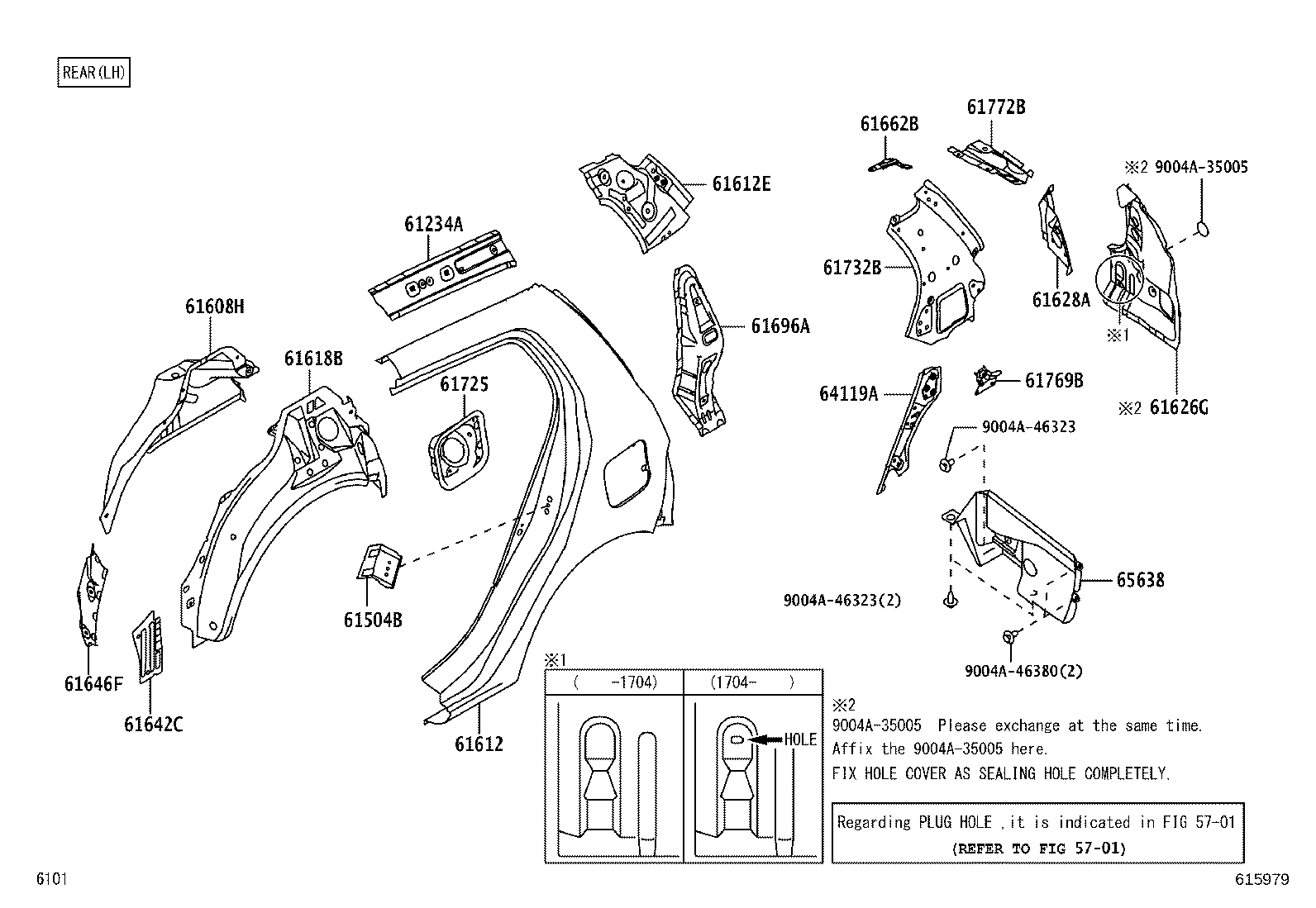 61202-BZ050 RAIL SUB-ASSY, ROOF SIDE, LH product image