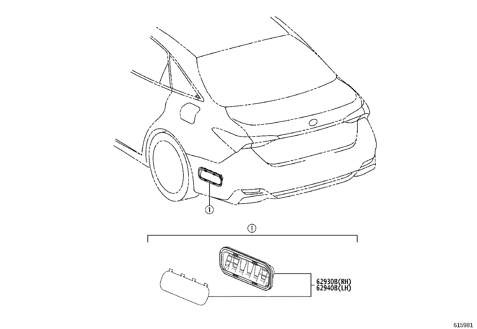 62940-07030 DUCT ASSY, QUARTER VENT, RH product image