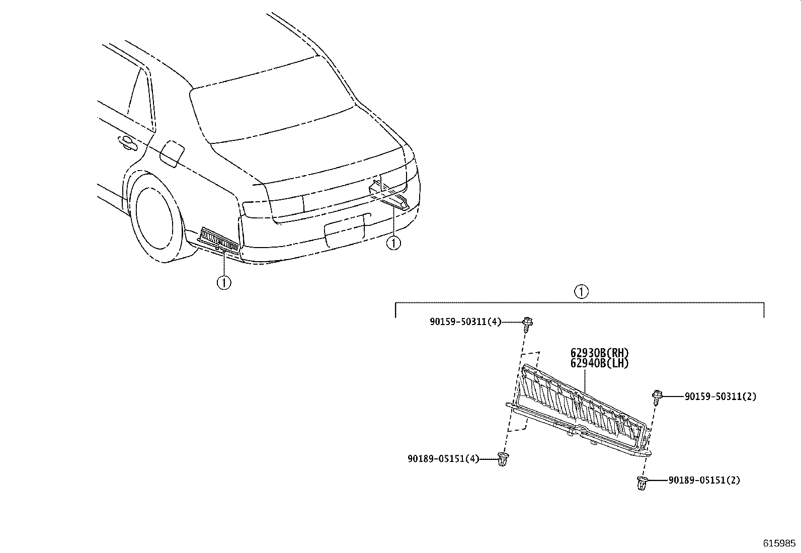 62940-40030 DUCT ASSY, QUARTER VENT, LH product image