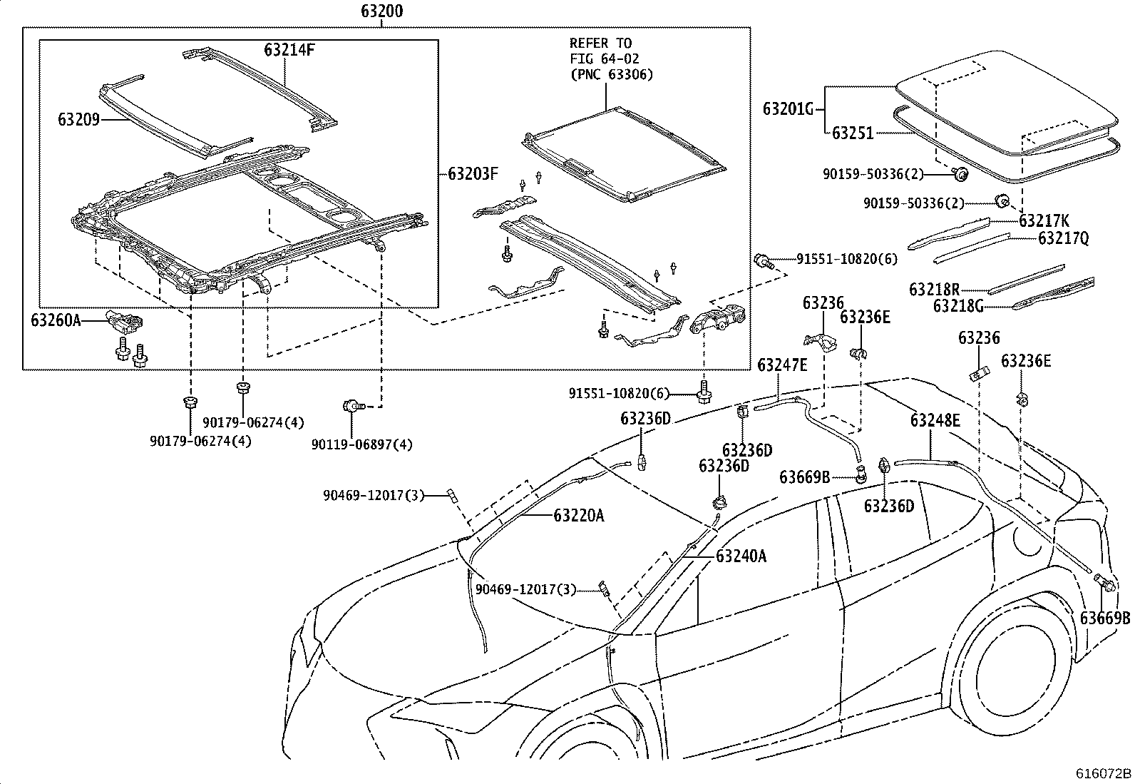 Toyota 63201-76050 GLASS SUB-ASSY, SLIDING ROOF