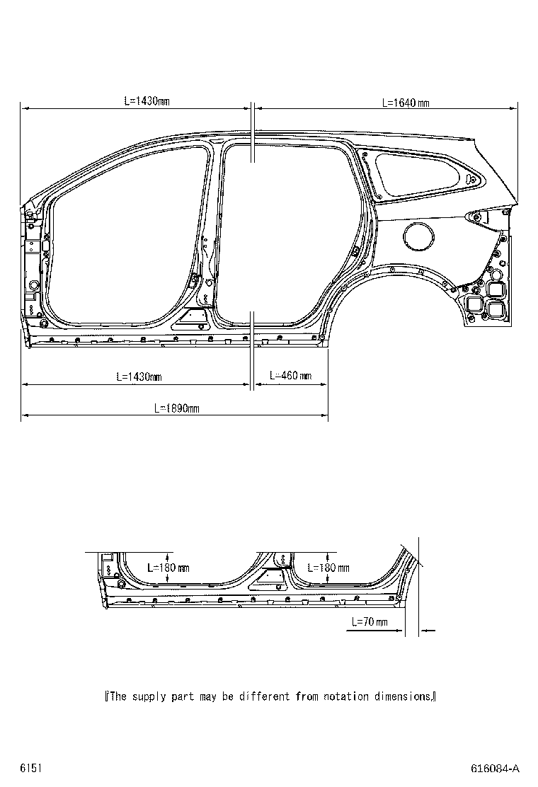 61037-BZ320 REINFORCEMENT SUB-ASSY, CENTER BODY PILLAR, RH product image
