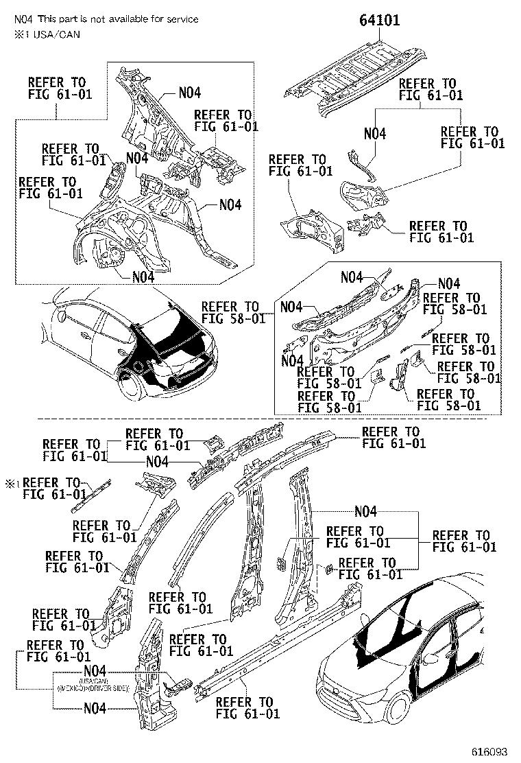 63133-WB002 REINFORCEMENT SUB-ASSY, ROOF PANEL, REAR product image