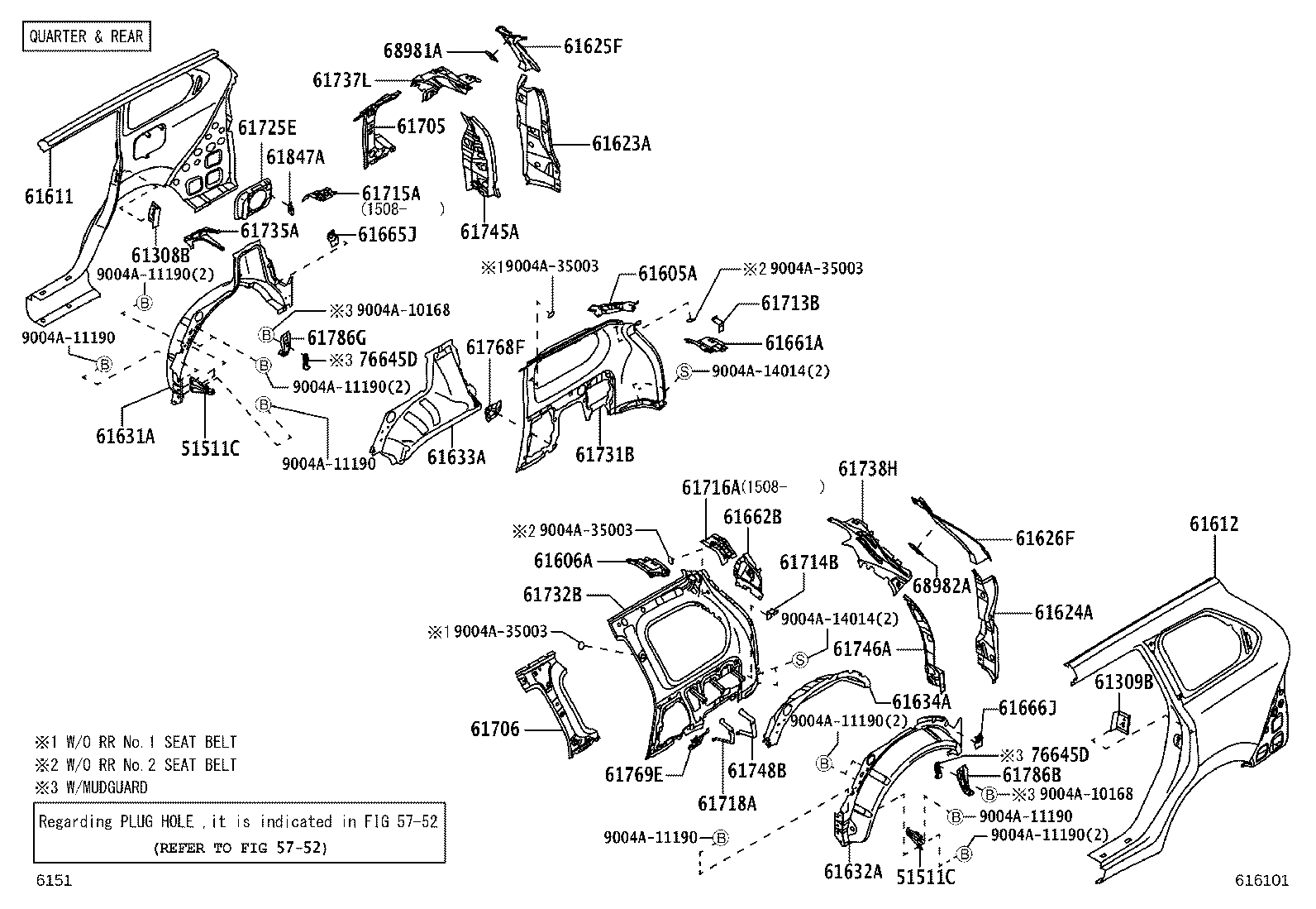 61311-BZ181 PILLAR, CENTER BODY, OUTER RH product image