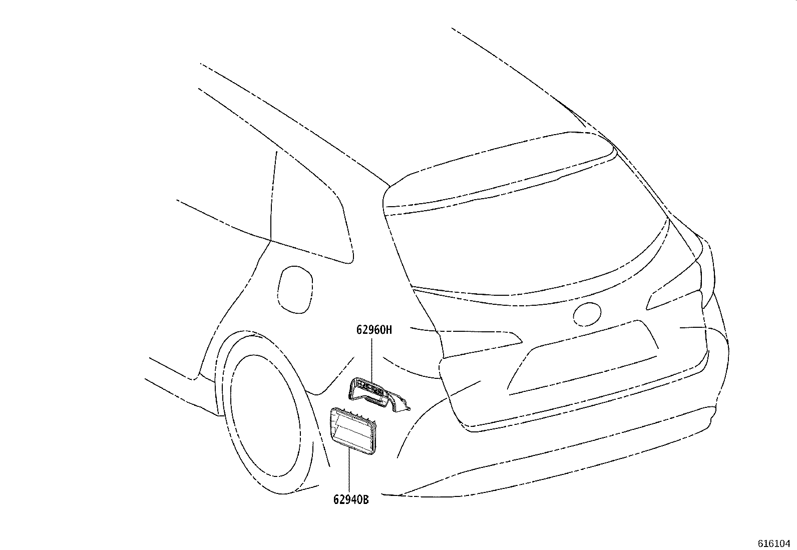 62960-02010 DUCT ASSY, QUARTER VENT, NO.2 LH product image