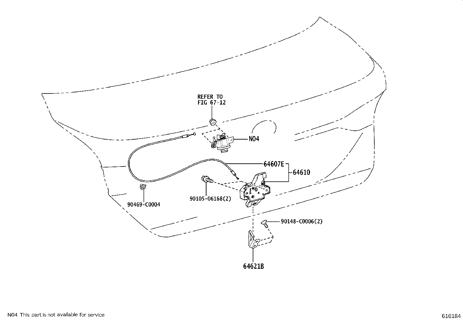 64520-07090 HINGE ASSY, LUGGAGE COMPARTMENT DOOR, LH product image